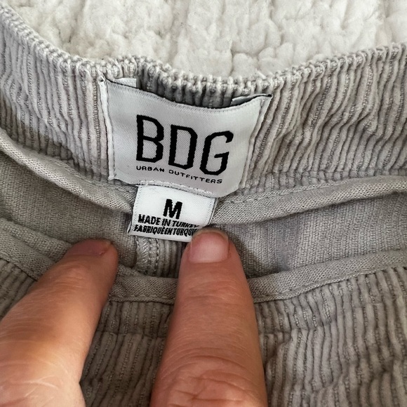 BDG/Urban Outfitters | Corduroy | Pleated | Mini Skirt | Y2K | Gray | M - Picture 3 of 8